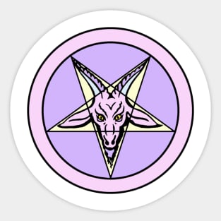 Pastel Baphomet Pentagram Sticker